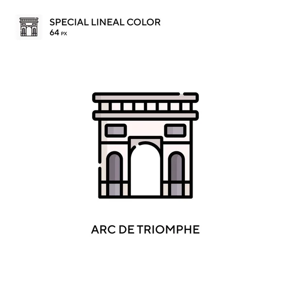 Arc Triomphe Special Linjal Färg Ikon Illustration Symbol Design Mall — Stock vektor