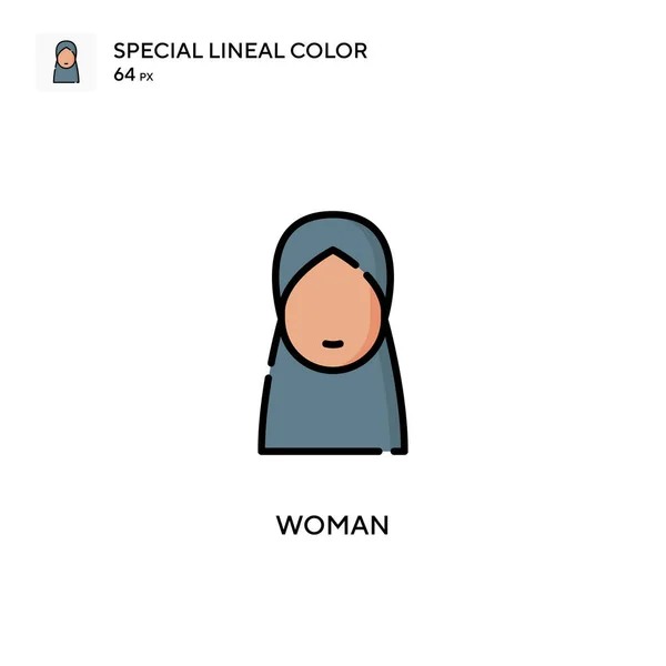 Mujer Especial Icono Color Lineal Plantilla Diseño Símbolo Ilustración Para — Vector de stock