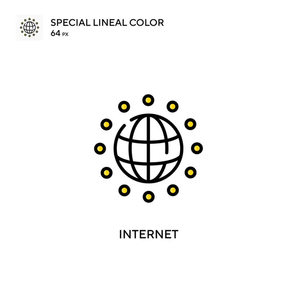 Internet Ícone Cor Linear Especial Modelo Design Símbolo Ilustração Para — Vetor de Stock