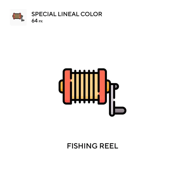 Fishing Reel Special Lineal Color Icon Illustration Symbol Design Template — Stock Vector