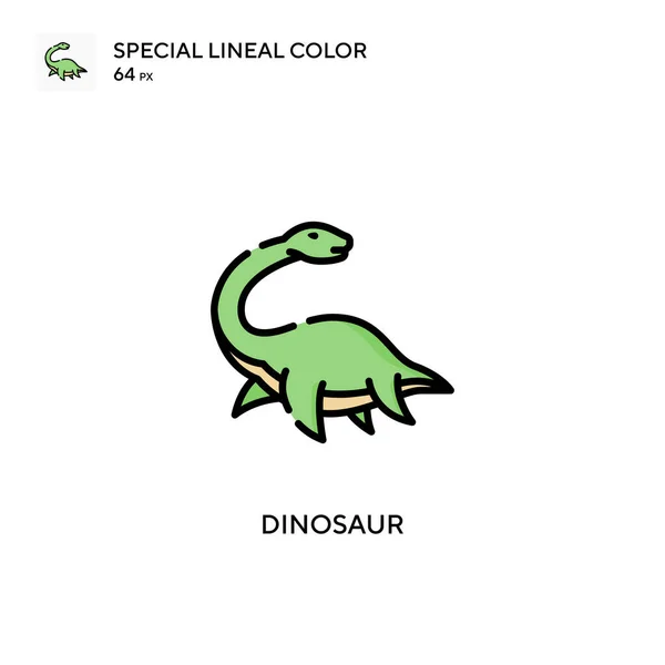 Dinosauro Speciale Icona Colori Lineari Modello Disegno Simbolo Illustrazione Elemento — Vettoriale Stock