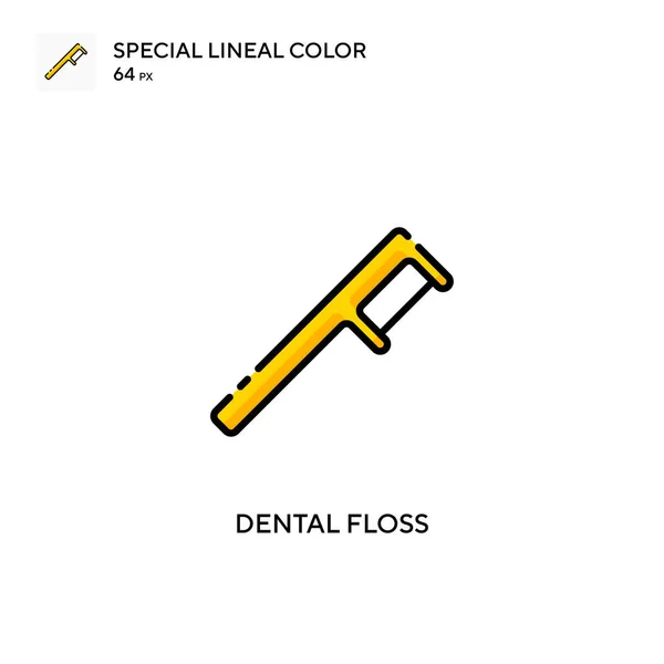 Hilo Dental Icono Especial Color Lineal Plantilla Diseño Símbolo Ilustración — Vector de stock