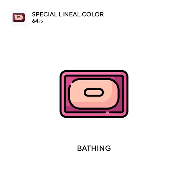 Fürdés Speciális Lineáris Szín Ikon Illusztráció Szimbólum Design Sablon Web — Stock Vector
