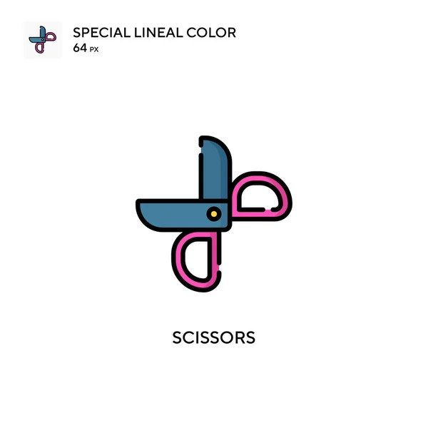 Nożyczki Specjalna Ikona Koloru Linii Ilustracja Szablonu Projektu Symbolu Dla — Wektor stockowy