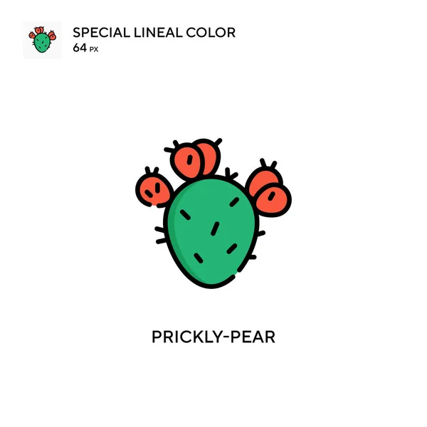 Pera Espinosa Icono Especial Color Lineal Plantilla Diseño Símbolo Ilustración — Vector de stock