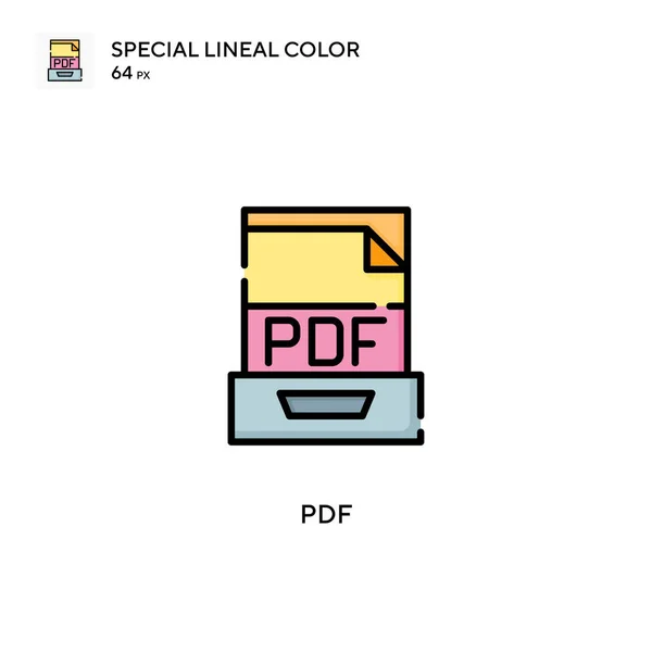 Pdf特殊線色アイコン WebモバイルUi要素のイラストシンボルデザインテンプレート — ストックベクタ