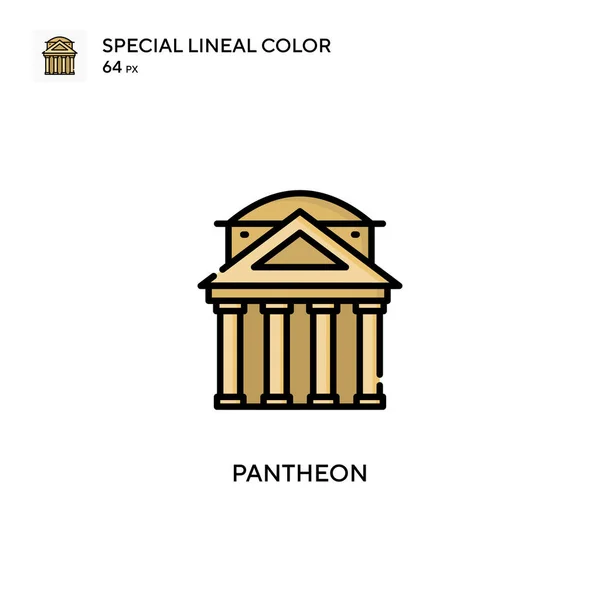 Pantheon Speciální Lineární Barevná Ikona Šablona Návrhu Symbolu Ilustrace Pro — Stockový vektor