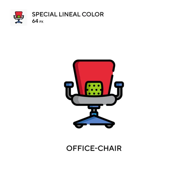 Chaise Bureau Icône Spéciale Couleur Linéaire Modèle Conception Symbole Illustration — Image vectorielle