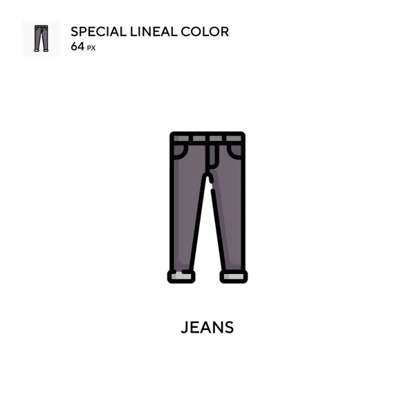 Jeans Ícone Cor Linear Especial Modelo Design Símbolo Ilustração Para — Vetor de Stock