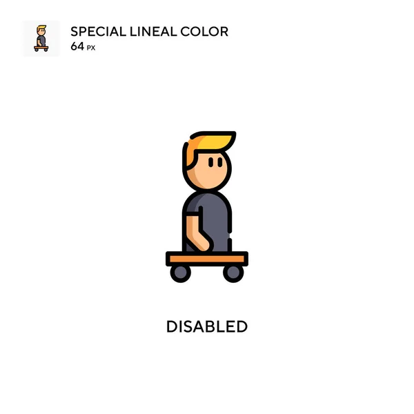 Icono Color Lineal Especial Para Discapacitados Plantilla Diseño Símbolo Ilustración — Vector de stock