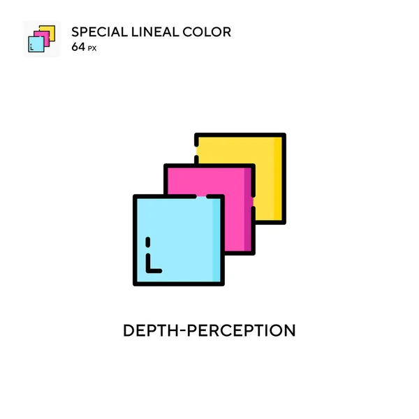 Percepción Profundidad Icono Especial Color Lineal Plantilla Diseño Símbolo Ilustración — Vector de stock