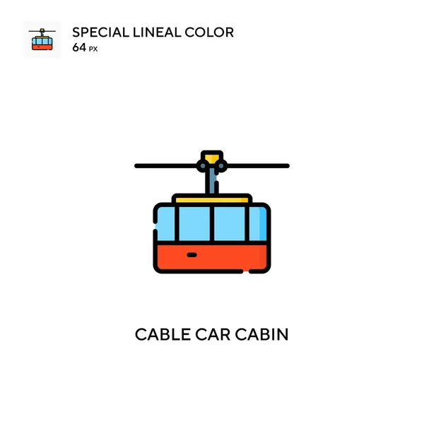 Kábel Autó Kabin Különleges Lineáris Szín Ikon Illusztráció Szimbólum Design — Stock Vector