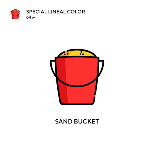 Sand Bucket Special Lineal Color Icon Illustration Symbol Design Template — Stock Vector