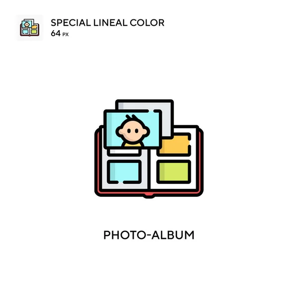 Photo Album Speciális Lineáris Szín Ikon Illusztráció Szimbólum Design Sablon — Stock Vector