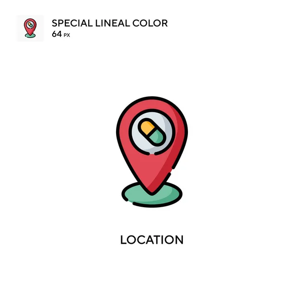 Ubicación Icono Color Lineal Especial Plantilla Diseño Símbolo Ilustración Para — Archivo Imágenes Vectoriales