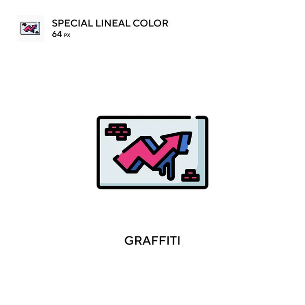 Graffiti Icono Especial Color Lineal Plantilla Diseño Símbolo Ilustración Para — Vector de stock