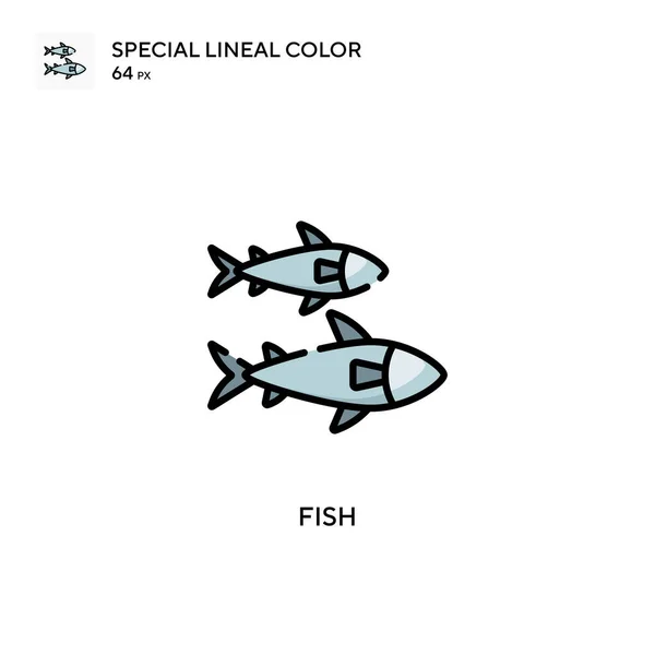 Icono Color Lineal Fish Special Plantilla Diseño Símbolo Ilustración Para — Vector de stock