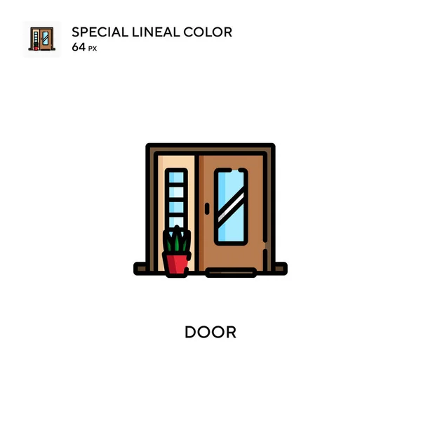 Puerta Icono Color Lineal Especial Plantilla Diseño Símbolo Ilustración Para — Archivo Imágenes Vectoriales