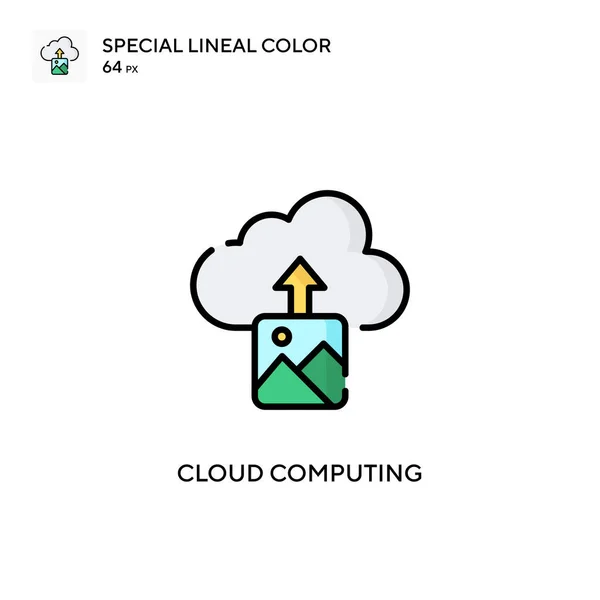 Cloud Computing Speciale Lijnkleur Pictogram Illustratie Symbool Ontwerp Sjabloon Voor — Stockvector