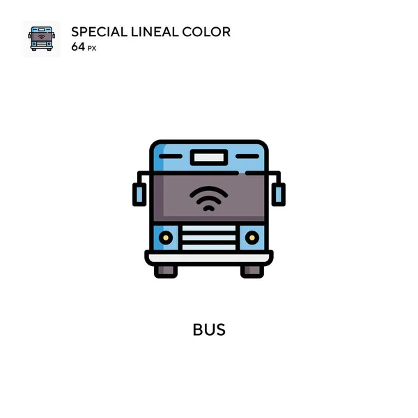 Bus Icono Especial Color Lineal Plantilla Diseño Símbolo Ilustración Para — Vector de stock