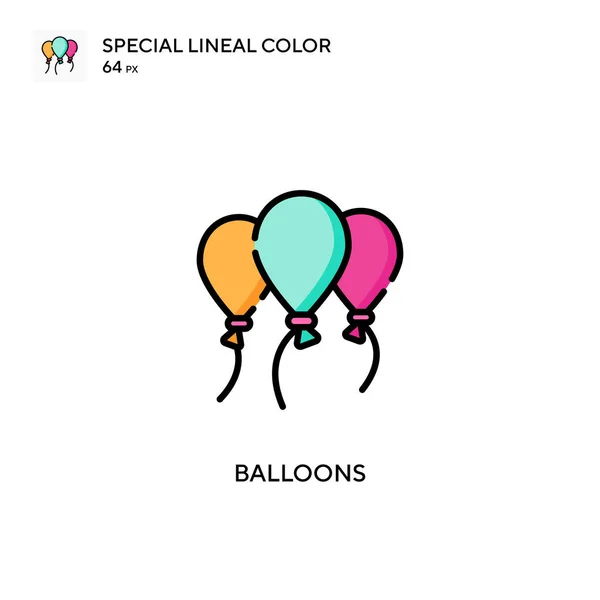 Globos Icono Especial Color Lineal Plantilla Diseño Símbolo Ilustración Para — Archivo Imágenes Vectoriales