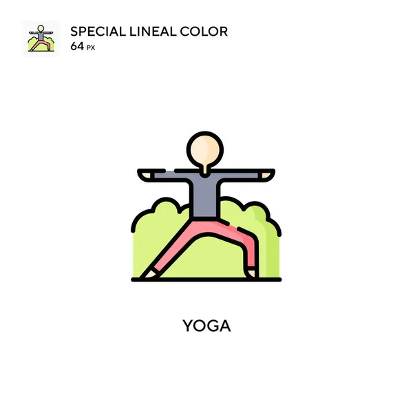 瑜伽特殊的直线色彩图标 Web移动Ui元素的说明性符号设计模板 — 图库矢量图片