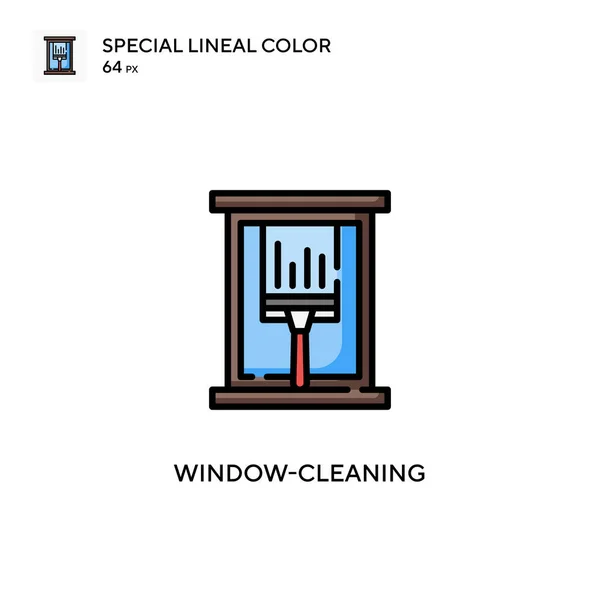 窗户清洁特殊线形彩色图标 Web移动Ui元素的说明性符号设计模板 — 图库矢量图片