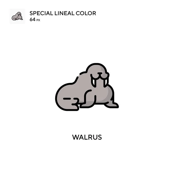 Walrus Special Піктограма Лінійного Кольору Шаблон Дизайну Символів Ілюстрації Елемента — стоковий вектор