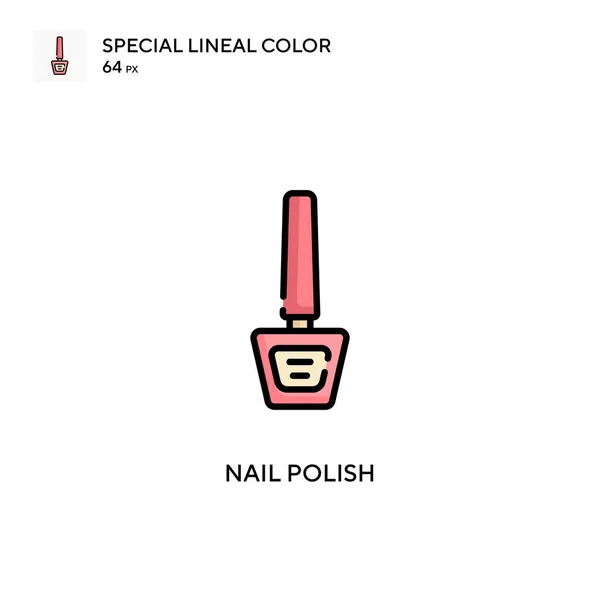 Esmalte Uñas Icono Color Lineal Especial Plantilla Diseño Símbolo Ilustración — Vector de stock