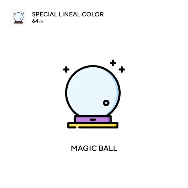 Magische Bal Speciale Lineal Kleur Pictogram Illustratie Symbool Ontwerp Sjabloon — Stockvector