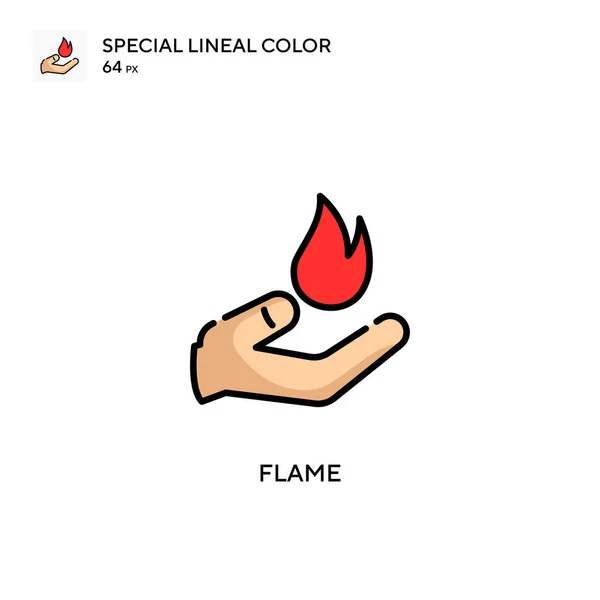 Flamme Spezielles Lineares Farbsymbol Illustration Symbol Design Vorlage Für Web — Stockvektor