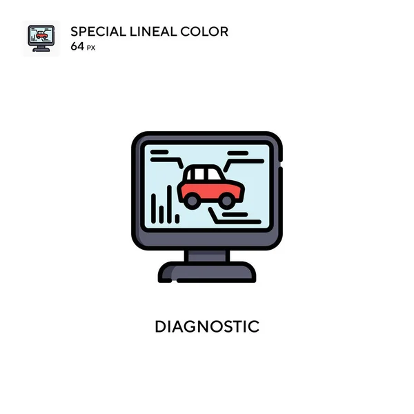 Diagnostisk Speciell Linjal Färg Ikon Illustration Symbol Design Mall För — Stock vektor