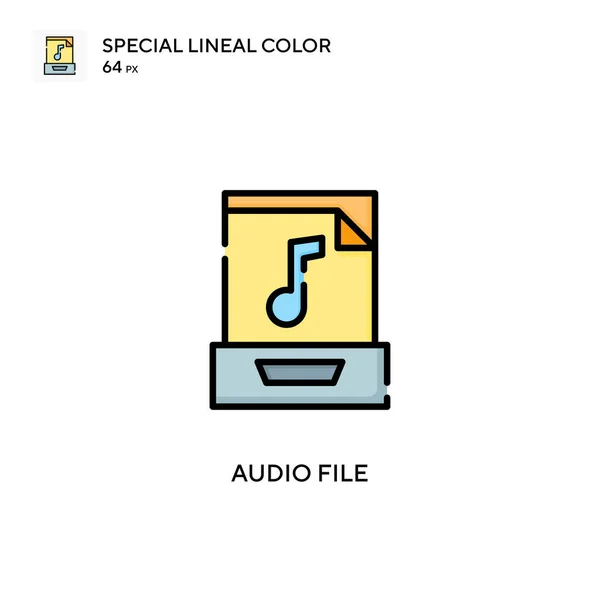 Audio File Special Lineal Color Icon Illustration Symbol Design Template — Stock Vector