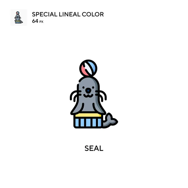 Seal Speciális Lineáris Szín Ikon Illusztráció Szimbólum Design Sablon Web — Stock Vector