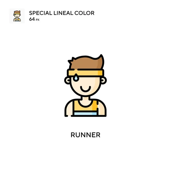 Runner Specjalna Ikona Koloru Linii Ilustracja Szablonu Projektu Symbolu Dla — Wektor stockowy