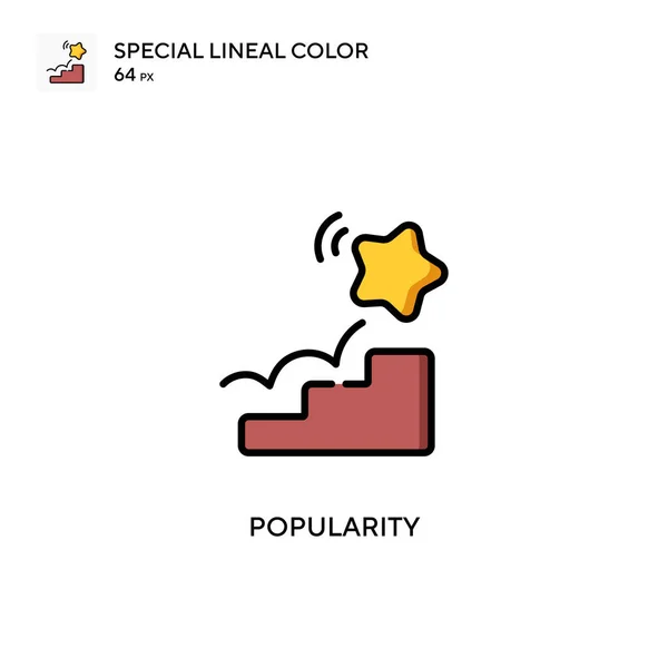 Popularidad Icono Especial Color Lineal Plantilla Diseño Símbolo Ilustración Para — Archivo Imágenes Vectoriales