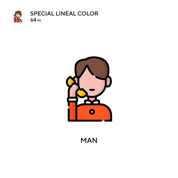 Man Special Linjal Färg Ikon Illustration Symbol Design Mall För — Stock vektor