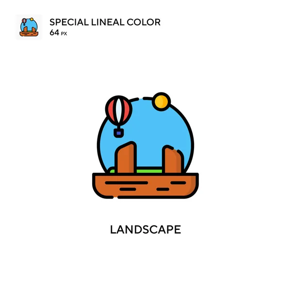 Landschaft Spezielles Lineares Farbsymbol Illustration Symbol Design Vorlage Für Web — Stockvektor