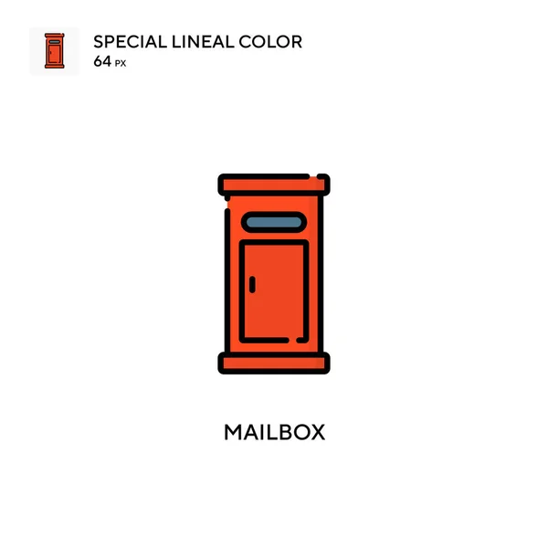 Mailbox Speciale Lijnkleur Icoon Illustratie Symbool Ontwerp Sjabloon Voor Web Stockillustratie