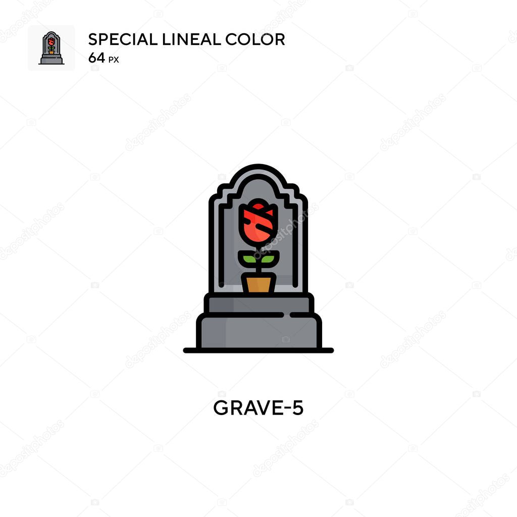 Grave-5 Special lineal color icon. Illustration symbol design template for web mobile UI element.