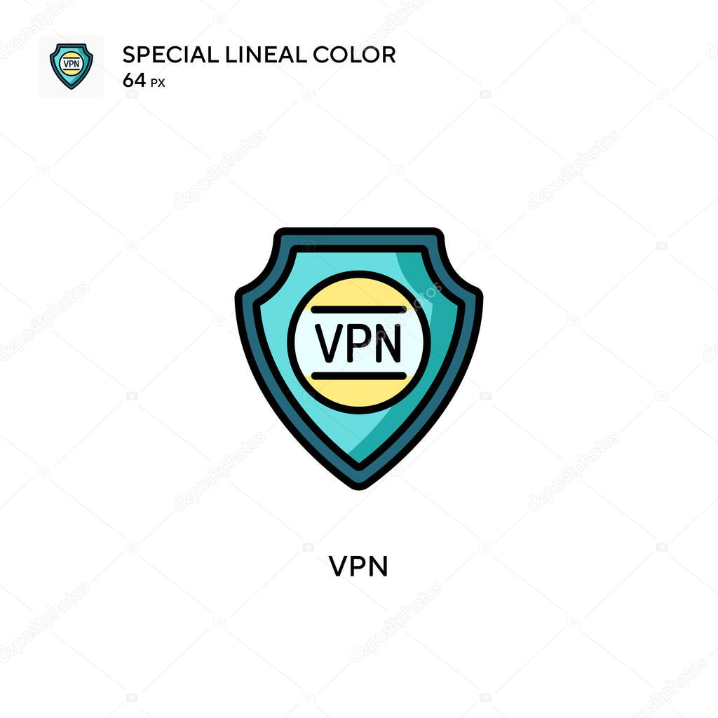 Vpn Special lineal color icon. Illustration symbol design template for web mobile UI element.
