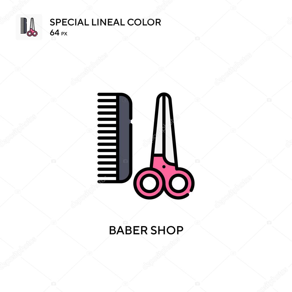 Baber shop Special lineal color icon. Illustration symbol design template for web mobile UI element.