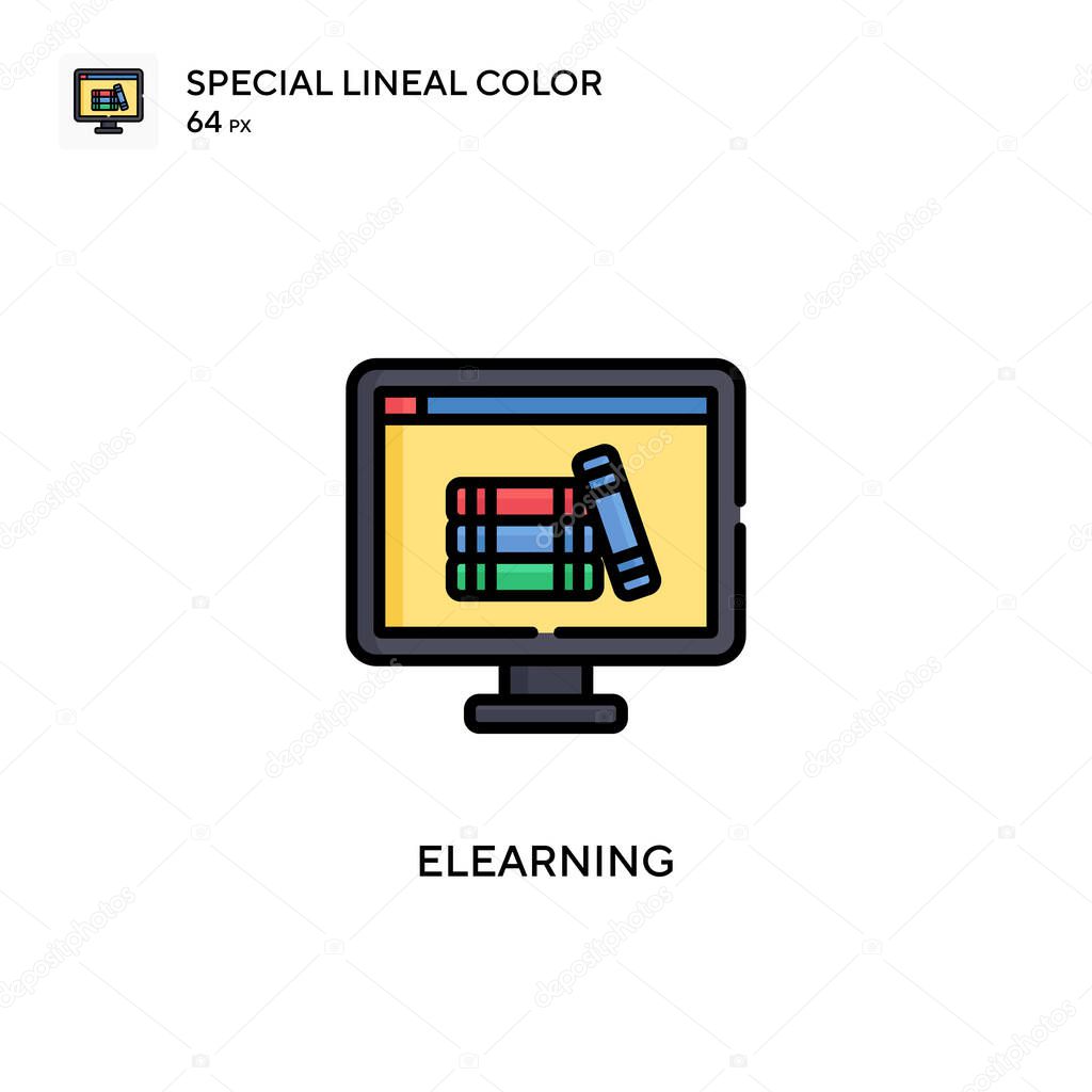 Elearning Special lineal color icon. Illustration symbol design template for web mobile UI element.