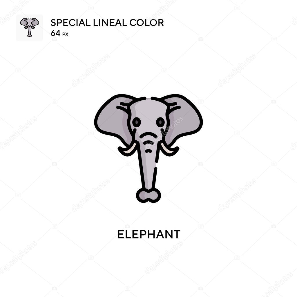 Elephant Special lineal color icon. Illustration symbol design template for web mobile UI element.