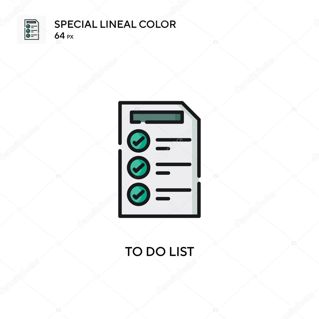 To do list Special lineal color icon. Illustration symbol design template for web mobile UI element.