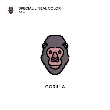 Goril özel renk ikonu. Web mobil UI ögesi için resimleme sembolü tasarım şablonu.