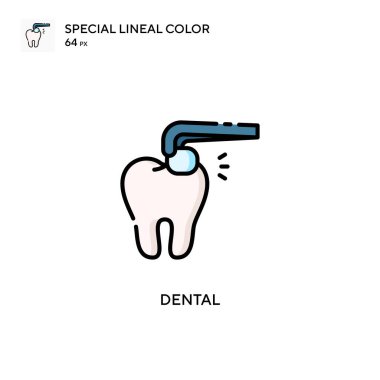 Diş Özel Lineal renk simgesi. Web mobil UI ögesi için resimleme sembolü tasarım şablonu.