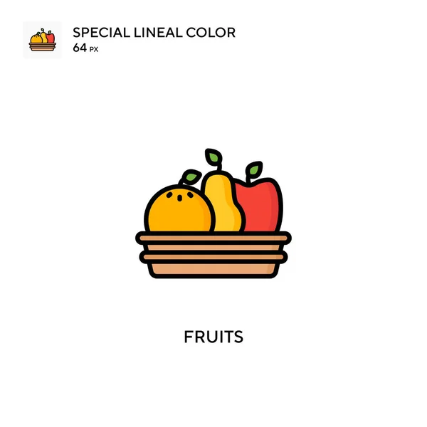 Frutos Icono Especial Color Lineal Plantilla Diseño Símbolo Ilustración Para — Vector de stock