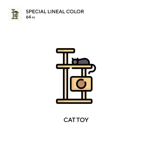 Macska Játék Különleges Lineáris Szín Ikon Illusztráció Szimbólum Design Sablon — Stock Vector