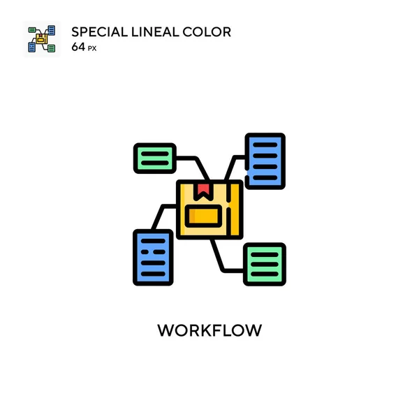 Workflow Speciális Lineáris Szín Ikon Illusztráció Szimbólum Design Sablon Web — Stock Vector